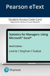 Statistics for Managers Using Microsoft Excel Pearson Etext Access Card （9 PSC）