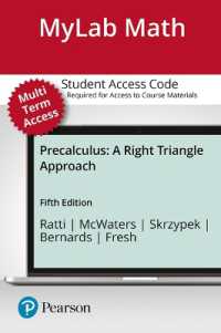Mylab Math with Pearson Etext -- 24-month Access Card -- for Precalculus : A Right Triangle Approach （5 PSC）