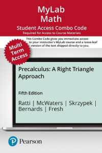 Mylab Math with Pearson Etext -- 24-month Combo Access Card -- for Precalculus : A Right Triangle Approach （5 PSC）