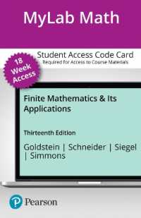 Mylab Math with Pearson Etext 18-week Access Card - for Finite Mathematics & Its Applications （13 PSC）
