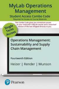 Mylab Operations Management with Pearson Etext - Combo Access Card - for Operations Management : Sustainability and Supply Chain Management