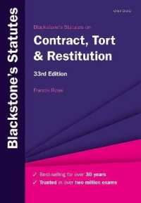 Blackstone's Statutes on Contract, Tort & Restitution (Blackstone's Statute Series) （33TH）