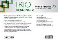 Trio Reading Level 2 Online Teacher's Access Code Card