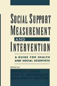 Social Support Measurement and Intervention : A Guide for Health and Social Scientists