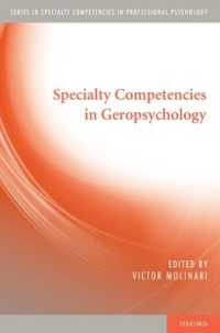 Specialty Competencies in Geropsychology (Specialty Competencies in Professional Psychology)
