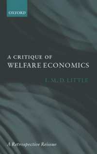 Ｉ．Ｍ．Ｄ．リトル著／厚生経済学批判（再刊）<br>A Critique of Welfare Economics