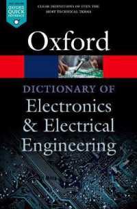 オックスフォード電子・電気工学辞典（第５版）<br>A Dictionary of Electronics and Electrical Engineering (Oxford Quick Reference) （5TH）