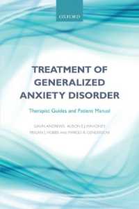 Treatment of generalized anxiety disorder : Therapist guides and patient manual