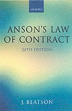 英国契約法（第２８版）<br>Anson's Law of Contract （28TH）