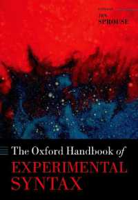オックスフォード版　実験統語論ハンドブック<br>The Oxford Handbook of Experimental Syntax (Oxford Handbooks)