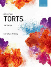 英国不法行為法（第１５版）<br>Street on Torts -- Paperback / softback （15 Revised）