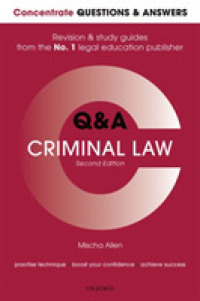 Concentrate Q&A Criminal Law (Concentrate Q&a) （2 STG）
