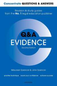 Concentrate Questions and Answers Evidence : Law Q&A Revision and Study Guide (Concentrate Questions & Answers) （2ND）