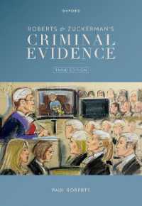 刑事証拠法の原理（第３版）<br>Roberts & Zuckerman's Criminal Evidence （3RD）