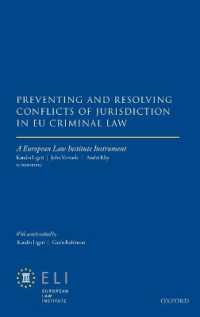 Preventing and Resolving Conflicts of Jurisdiction in EU Criminal Law