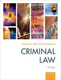 英国刑法テキスト（第１５版）<br>Criminal Law （15TH）