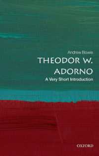 VSIアドルノ<br>Theodor W. Adorno : A Very Short Introduction (Very Short Introductions)