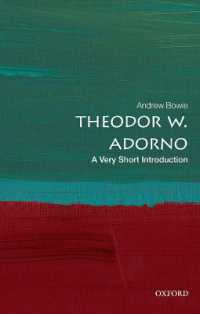VSIアドルノ<br>Theodor W. Adorno: a Very Short Introduction (Very Short Introductions)
