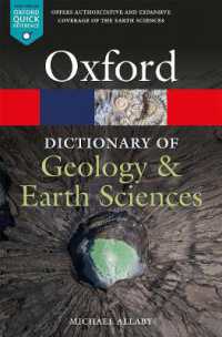 オックスフォード地質学・地球科学辞典（第５版）<br>A Dictionary of Geology and Earth Sciences (Oxford Quick Reference) （5TH）
