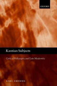 Kantian Subjects : Critical Philosophy and Late Modernity