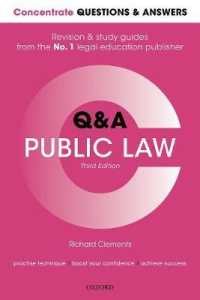 Concentrate Questions and Answers Public Law : Law Q&A Revision and Study Guide (Concentrate Questions & Answers) （3RD）