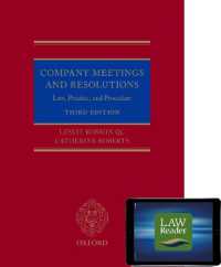 Company Meetings and Resolutions (Digital Pack) : Law， Practice， and Procedure