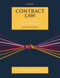 英国契約法：読本・判例・資料（第９版）<br>Contract Law : Text, Cases, and Materials (Text, Cases, and Materials) （9TH）