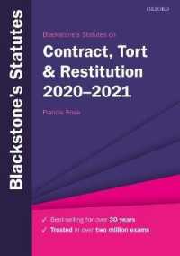 Blackstone's Statutes on Contract, Tort & Restitution 2020-2021 (Blackstone's Statute Series) （31）
