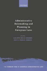 Administrative Rulemaking and Planning in European Laws (The Common Core of European Administrative Law)