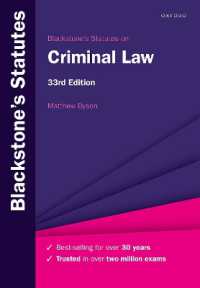 Blackstone's Statutes on Criminal Law (Blackstone's Statute Series) （33TH）