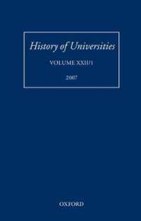 History of Universities : Volume XXII/1 (History of Universities Series)