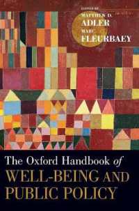 Oxford Handbook of Well-being and Public Policy (Oxford Handbooks) -- Hardback