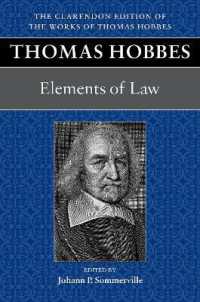 Thomas Hobbes: Elements of Law (Clarendon Edition of the Works of Thomas Hobbes)