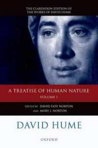 ヒューム『人性論』第１巻：テクスト編』（クラレンドン版著作集）<br>David Hume: A Treatise of Human Nature : Volume 1: Texts (Clarendon Hume Edition Series)
