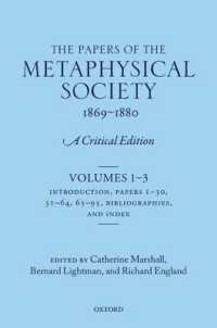 形而上学協会論文集1869-1880：批評版（全３巻）<br>The Papers of the Metaphysical Society, 1869-1880 : A Critical Edition
