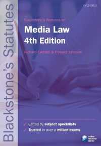 Blackstone's Statutes on Media Law (Blackstone's Statute Series) （4TH）