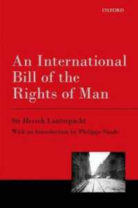 Ｈ．ローターパクト著／国際権利章典試案（復刊）<br>An International Bill of the Rights of Man
