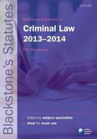 Blackstone's Statutes on Criminal Law 2013-2014 （23TH）