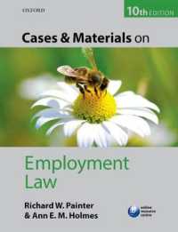 英国労働法：判例資料集（第１０版）<br>Cases and Materials on Employment Law （10TH）