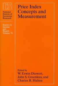物価指数の概念と測定<br>Price Index Concepts and Measurement (National Bureau of Economic Research Studies in Income and Wealth)