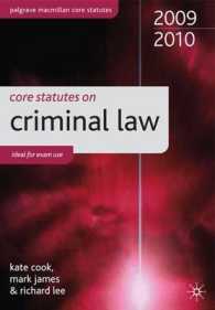 Core Statutes on Criminal Law 2009-2010 (Palgrave Macmillan Core Statutes) -- Paperback