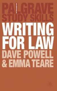 法律文書の作成<br>Writing for Law (Palgrave Study Skills)