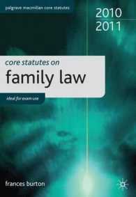 Core Statutes on Family Law (Palgrave Core Statutes) -- Paperback