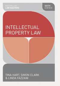 知的所有権（第６版）<br>Intellectual Property Law (Palgrave Law Masters) （6TH）