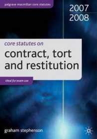 Core Statutes on Contract, Tort and Restitution (Palgrave Macmillan Core Statutes) -- Paperback （REV ED）