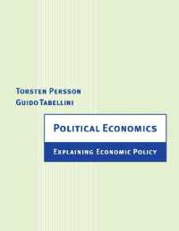 Political Economics : Explaining Economic Policy (Zeuthen Lectures)