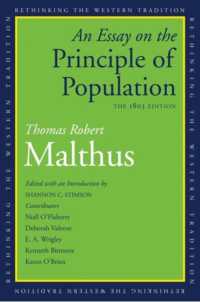 マルサス『人口論』（1803年版）<br>An Essay on the Principle of Population : The 1803 Edition (Rethinking the Western Tradition)