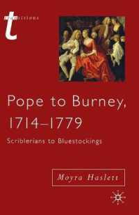 Pope to Burney, 1714-1779 : Scriblerians to Bluestockings (Transitions)