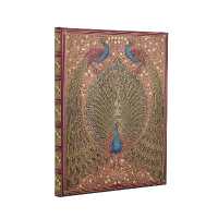 2027 Hafiz's Peacocks (Sangorski & Sutcliffe) Ultra 18-Month Hardcover Dayplanner (Elastic Band Closure) Vertical