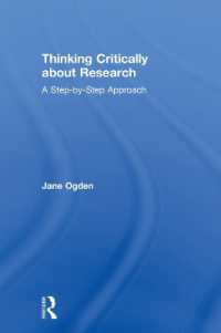 研究のための批判的思考法<br>Thinking Critically about Research : A Step by Step Approach
